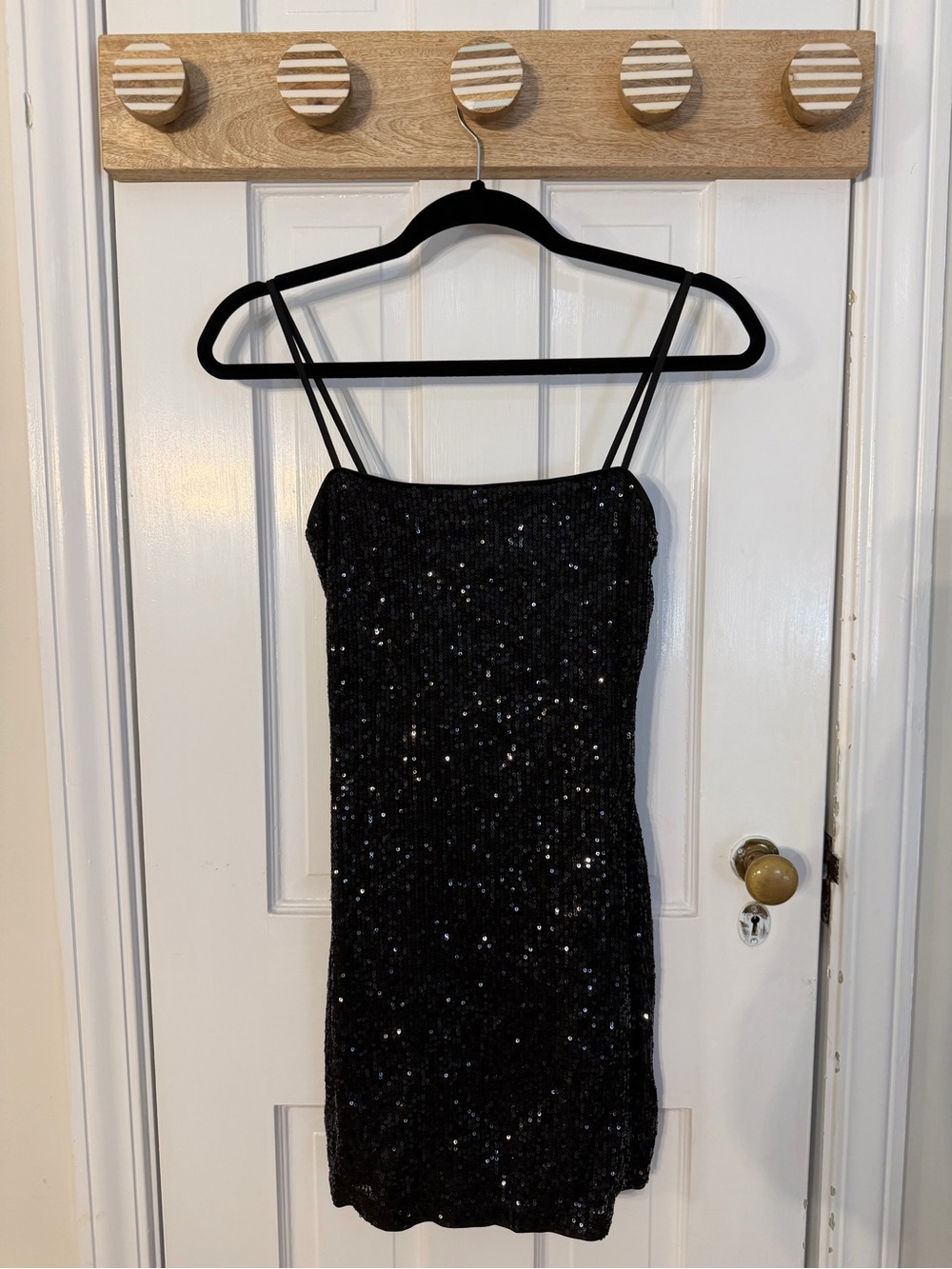 H&M Black Sequin Spaghetti Strap Mini Dresses - Small and Extra Small NWT